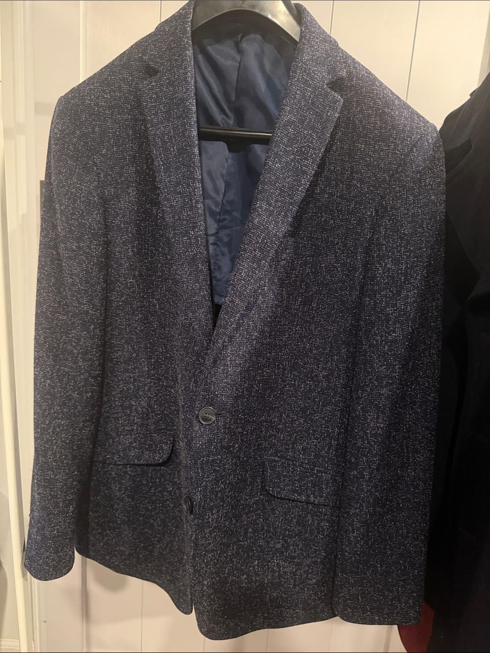 Kenneth Cole Navy Textured Sport Coat Blazer